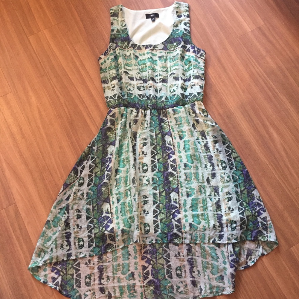*** Mossimo Green/Blue Snakeskin High/Low Dress **